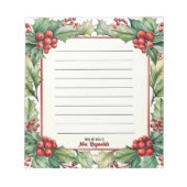 Gepersonaliseerde kerst van het bureau van de naam notitieblok (Voorkant)