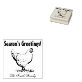 Gepersonaliseerde kerst van kippen rubberstempel (Gestempeld)