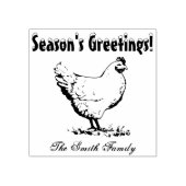 Gepersonaliseerde kerst van kippen rubberstempel (Afrduk)