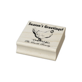 Gepersonaliseerde kerst van kippen rubberstempel