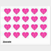 Gepersonaliseerde kerst van Santa Hot Pink Hart Sticker (Vel)