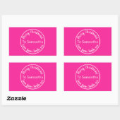 Gepersonaliseerde kerst van Santa Hot Pink Rechthoekige Sticker (Vel)