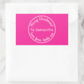 Gepersonaliseerde kerst van Santa Hot Pink Rechthoekige Sticker (Tas)