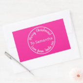 Gepersonaliseerde kerst van Santa Hot Pink Rechthoekige Sticker (Envelop)