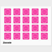 Gepersonaliseerde kerst van Santa Hot Pink Vierkante Sticker (Vel)