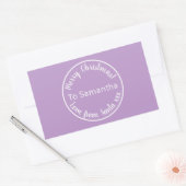 Gepersonaliseerde kerst van Santa Paarse Lila Rechthoekige Sticker (Envelop)