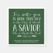 Gepersonaliseerde kerst vers typografie groen servet (Voorkant)