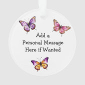 Gepersonaliseerde Kerst Vlinder en Bloemen Ornament (achterkant)