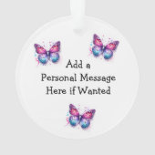 Gepersonaliseerde Kerst Vlinder Vakantie Keepsake Ornament (achterkant)
