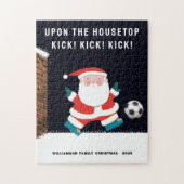 gepersonaliseerde kerst voetbal legpuzzel (Verticaal)