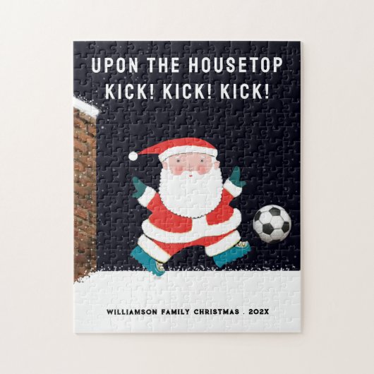 gepersonaliseerde kerst voetbal legpuzzel (Verticaal)