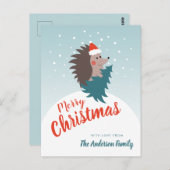 Gepersonaliseerde kerst voor Cute en Moderne Egel Briefkaart (Voorkant / Achterkant)