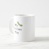 Gepersonaliseerde kerst voor Cute Holly en Berries Koffiemok (Voorkant links)