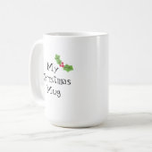 Gepersonaliseerde kerst voor Cute Holly en Berries Koffiemok (Voorkant links)
