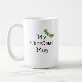 Gepersonaliseerde kerst voor Cute Holly en Berries Koffiemok (Links)