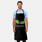 Gepersonaliseerde kerst voor Cute Holly en Berries Schort (Gedragen)