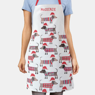 Gepersonaliseerde Kerst voor Dachshund Sausage Dog Schort