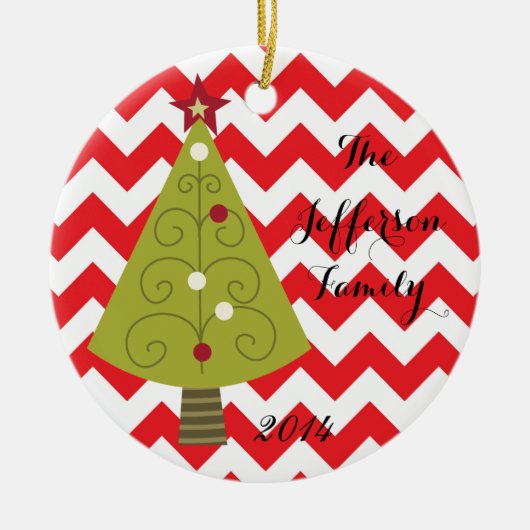 Gepersonaliseerde kerst XMAS Tree Family Ornament (Voorkant)