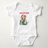 Gepersonaliseerde Kerst Zeemeermin Baby's Bodysuit (Voorkant)