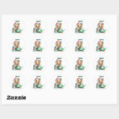 Gepersonaliseerde Kerst Zeemeermin Circulaire Stic Ronde Sticker (Vel)