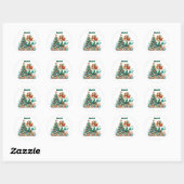 Gepersonaliseerde Kerst Zeemeermin Circulaire Stic Ronde Sticker (Vel)