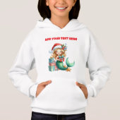 Gepersonaliseerde Kerst Zeemeermin Hoodie (Voorkant)