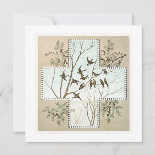 Gepersonaliseerde Kerstafhankelijke vogels  Feestdagenkaart (Voorkant)