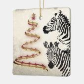 Gepersonaliseerde kerstaven van Zebras en lint Keramisch Ornament (Links)