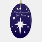 Gepersonaliseerde Kerstbal Ster van Bethlehem Keramisch Ornament (Links)