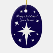 Gepersonaliseerde Kerstbal Ster van Bethlehem Keramisch Ornament (Voorkant)