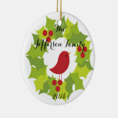 Gepersonaliseerde kerstbales Holly Family Ornament (Rechts)