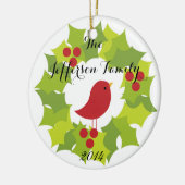Gepersonaliseerde kerstbales Holly Family Ornament (Links)