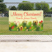 Gepersonaliseerde Kerstbanner Geschenken Ornamente Spandoek (Insitu)