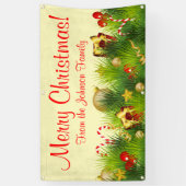 Gepersonaliseerde Kerstbanner Geschenken Ornamente Spandoek (Verticaal)