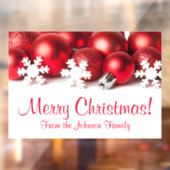 Gepersonaliseerde kerstbanner Red Tree-versieringe Raamsticker (Vel 2)