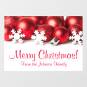 Gepersonaliseerde kerstbanner Red Tree-versieringe Raamsticker (Vel)