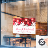 Gepersonaliseerde kerstbanner Red Tree-versieringe Raamsticker (Cafe Raam)