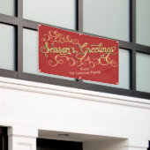 Gepersonaliseerde kerstbanner seizoen's Groetjes Spandoek (Buitenkant Gebouw)