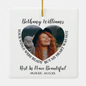 Gepersonaliseerde kerstbeker foto's keramisch ornament (Achterkant)