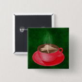 Gepersonaliseerde kerstbekkenkunst vierkante button 5,1 cm (Voorkant /achterkant)