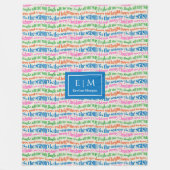 Gepersonaliseerde kerstbelettering vrolijk kerstfe fleece deken (Voorkant)