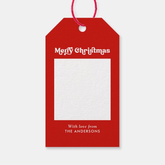 Gepersonaliseerde Kerstbessen Bloemen & Bladeren Cadeaulabel (Achterkant)