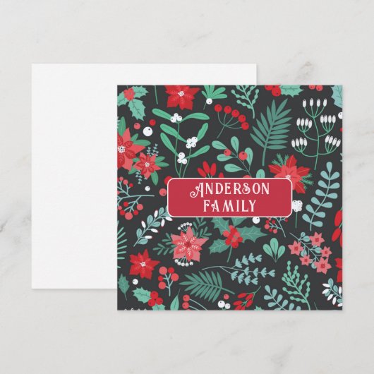 Gepersonaliseerde kerstbloem patroon familienaam (Voorkant / Achterkant)