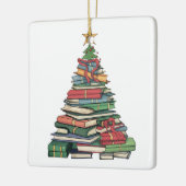 Gepersonaliseerde Kerstboek Tree-Teacher / bibliot Keramisch Ornament (Links)