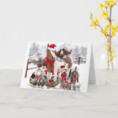 GEPERSONALISEERDE KERSTBOERDERIJ DIEREN WENSKAART KAART (Gele Bloem)