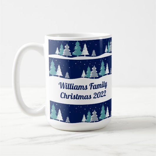 Gepersonaliseerde kerstbomen Schattigee winter Koffiemok (Links)