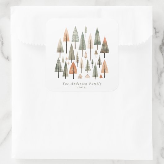 Gepersonaliseerde kerstbomen Sticker (Tas)