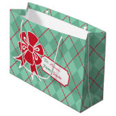 Gepersonaliseerde kerstboog geschenk tas groot cadeauzakje (Voorkant Gekanteld)