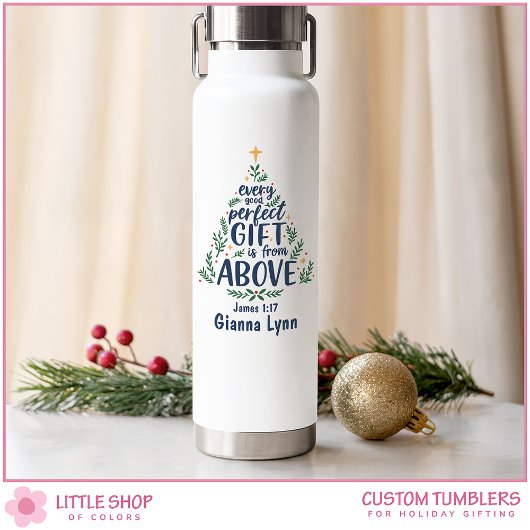Gepersonaliseerde kerstboom Bijbelvers Waterfles