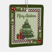 Gepersonaliseerde kerstboom, cadeaus Vrolijk Kerst Keramisch Ornament (Rechts)